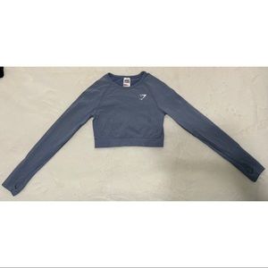 Gymshark Vital seamless 2.0 long sleeve crop top, color Blue Marl